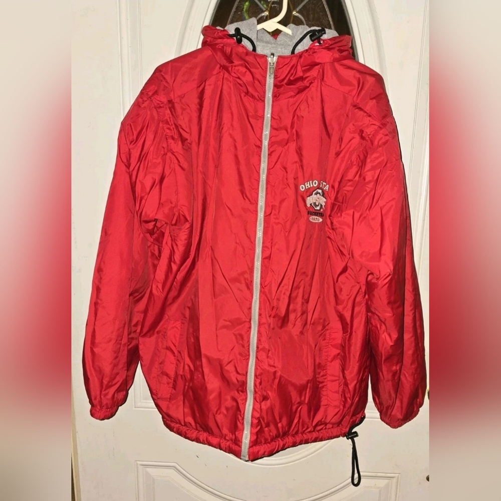 Med Reversible Fleece Lined Ohio State University OSU Buckeyes Hooded Jacket